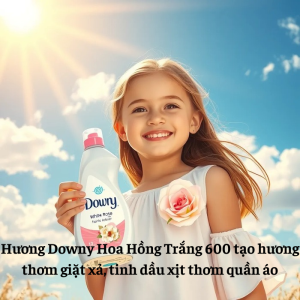 Hương Downy Hoa Hồng Trắng 600 tạo hương thơm giặt xả, tinh dầu xịt thơm quần áo