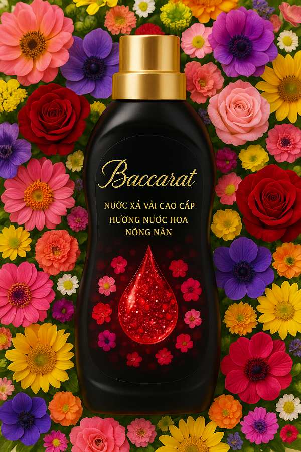 Hương nước hoa Baccarat tạo mùi thơm cho giặt xả, tinh dầu xịt thơm