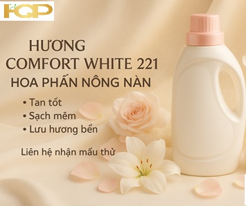 HƯƠNG COMFORT WHITE 221 – TÔNG HOA PHẤN NỒNG NÀN CHO NƯỚC GIẶT XẢ CAO CẤP